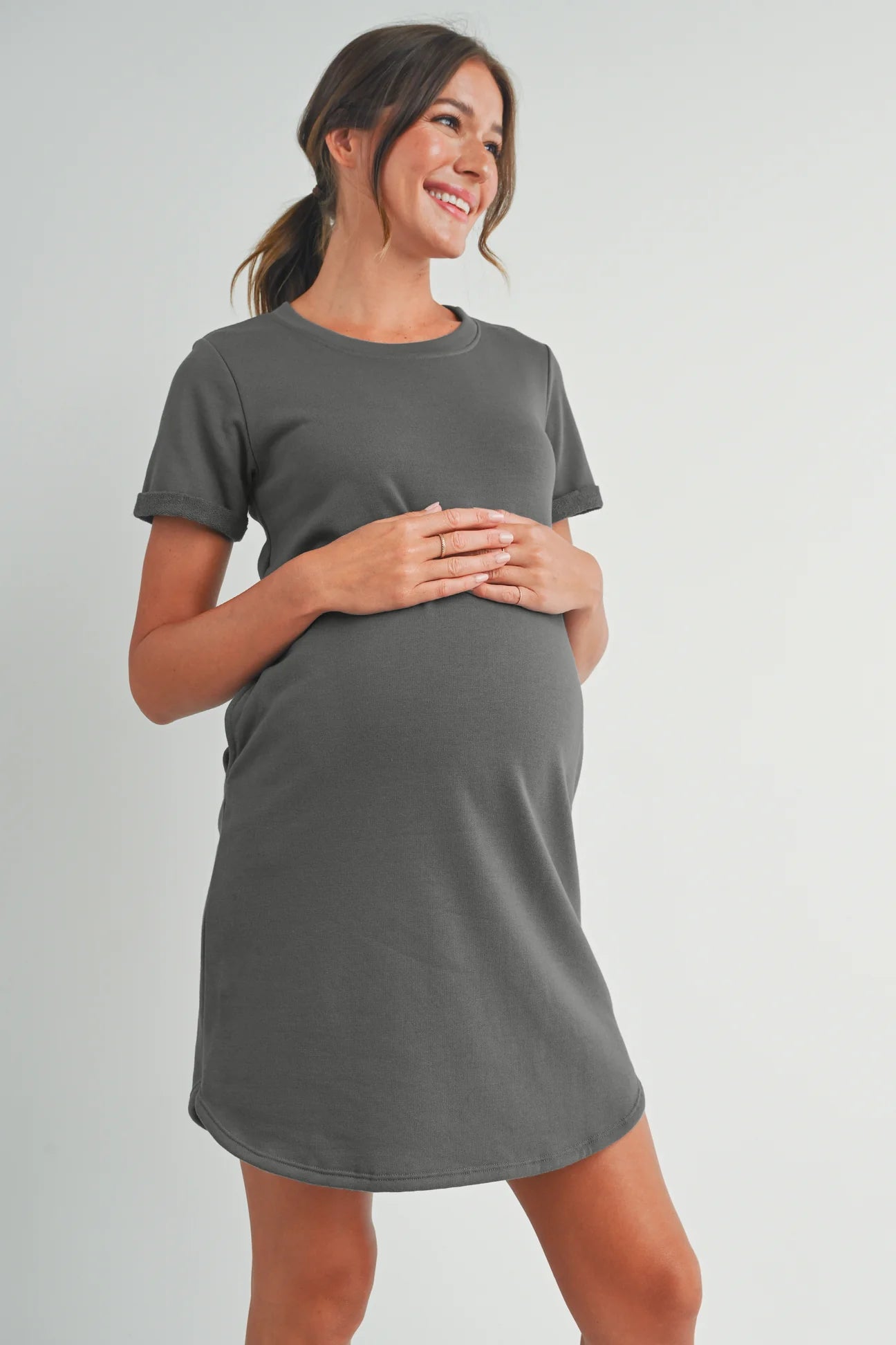 Crew Neck T-Shirt Dress - Yo Mama Maternity