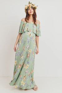 Floral Off The Shoulder Maxi - Yo Mama Maternity