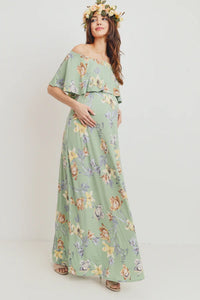 Floral Off The Shoulder Maxi - Yo Mama Maternity