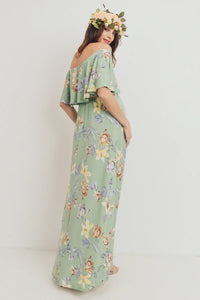 Floral Off The Shoulder Maxi - Yo Mama Maternity