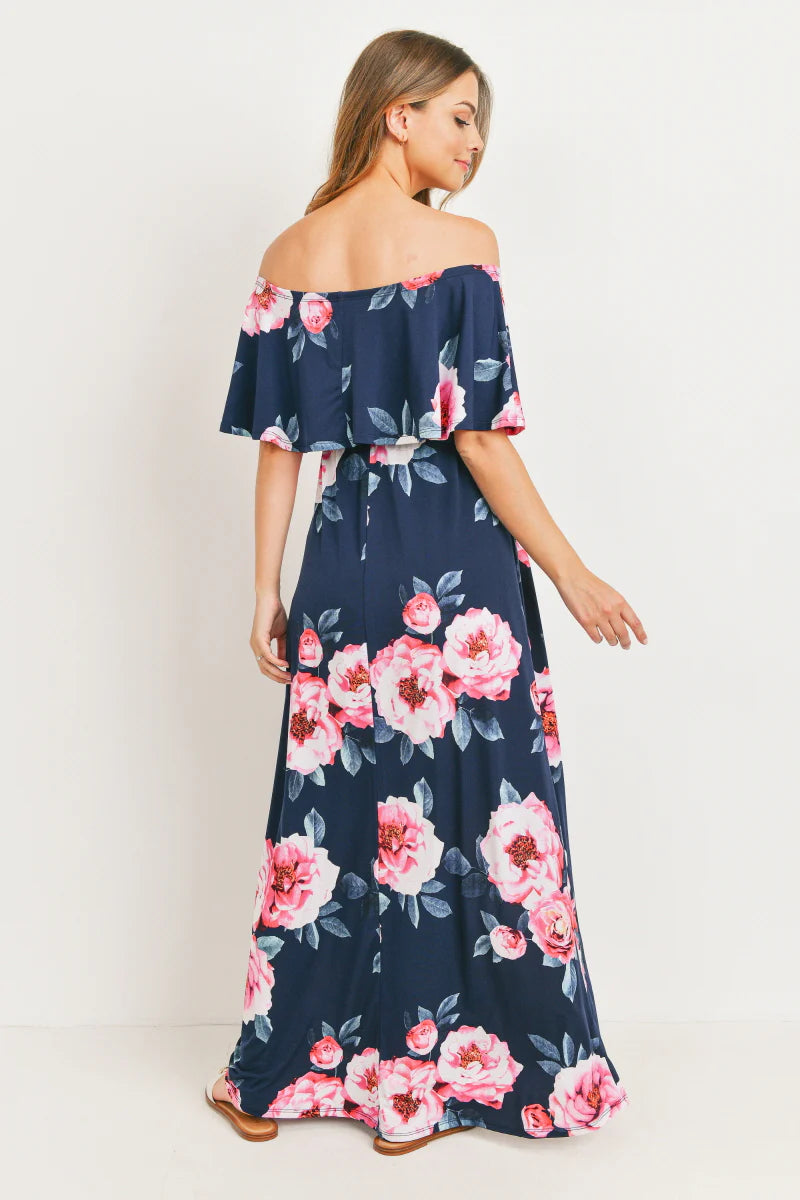 Floral off the sales shoulder maxi dress