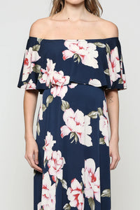 Floral Off The Shoulder Maxi - Yo Mama Maternity