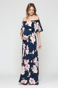 Floral Off The Shoulder Maxi - Yo Mama Maternity