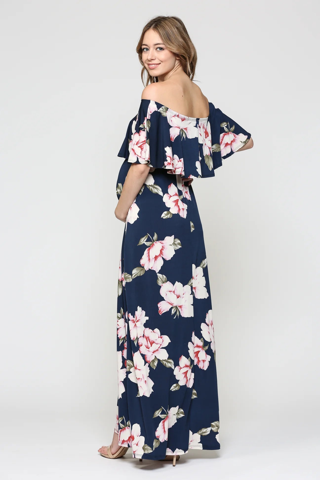 Floral Off The Shoulder Maxi - Yo Mama Maternity