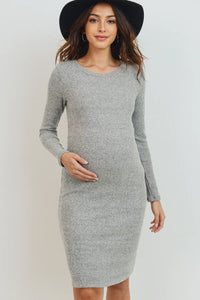 LS Ribbed Sweater Dress