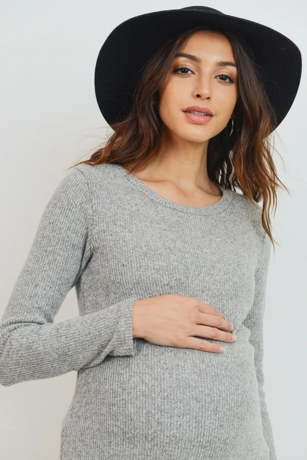 LS Ribbed Sweater Dress