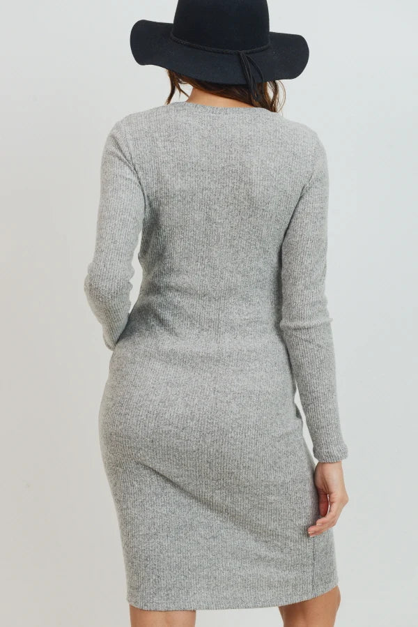 LS Ribbed Sweater Dress