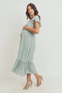 Flutter Sleeve VNeck Dress - Yo Mama Maternity