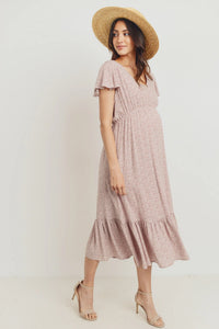 Flutter Sleeve VNeck Dress - Yo Mama Maternity