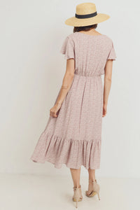 Flutter Sleeve VNeck Dress - Yo Mama Maternity
