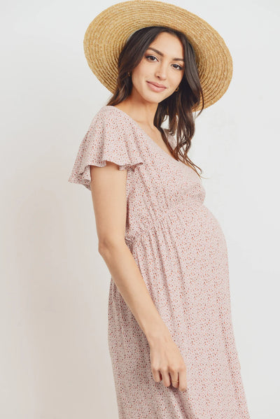 Flutter Sleeve VNeck Dress - Yo Mama Maternity
