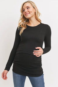 Ruched LS w/ Buttons - Yo Mama Maternity