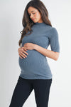 Jane Mock Neck Ribbed Top - Yo Mama Maternity