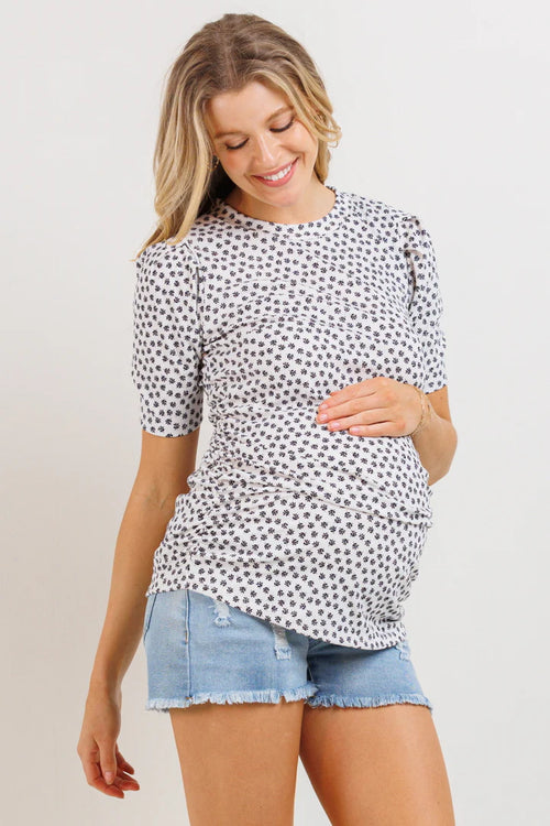 Floral Dot Puff Sleeve Tee