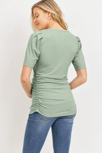 SS Crew Neck Ribbed Tee - Yo Mama Maternity