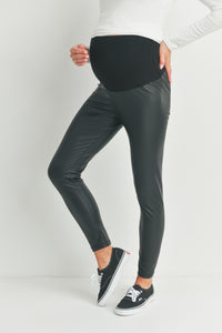 Roxy Faux Leatherette Leggings - Yo Mama Maternity