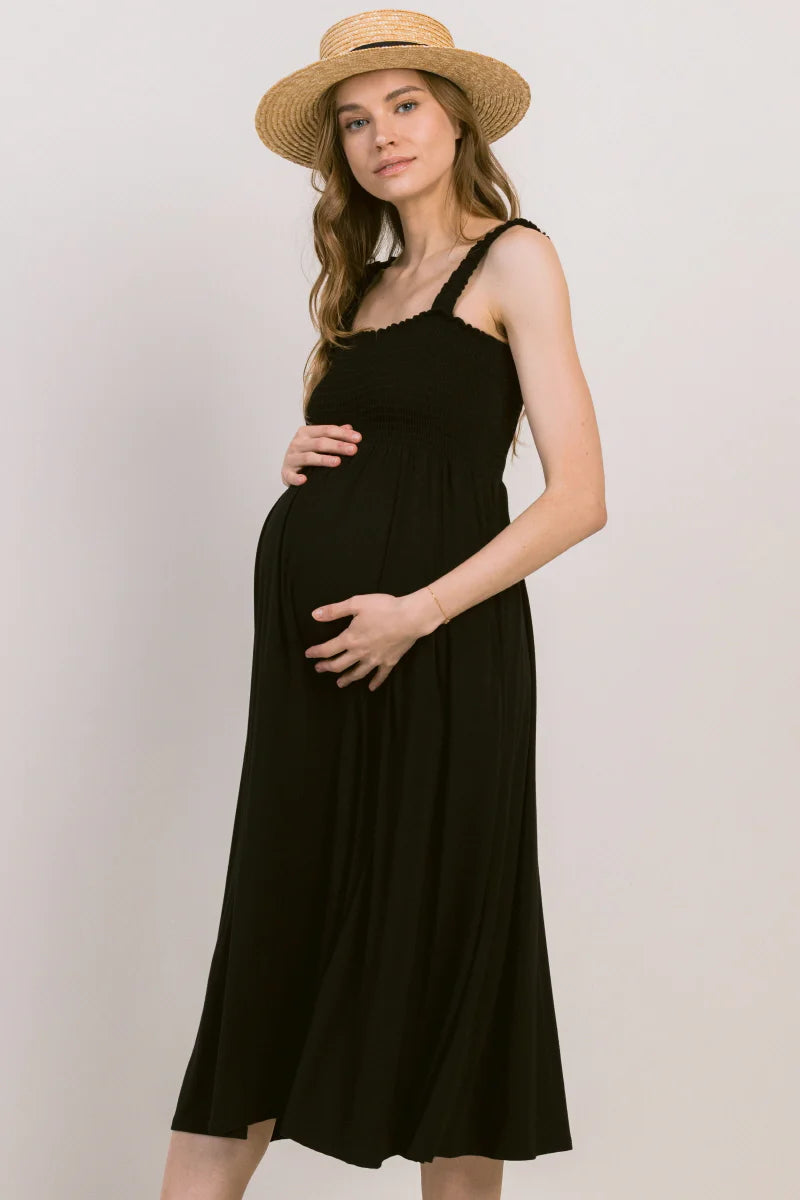 Ruched Top Midi Dress - Yo Mama Maternity
