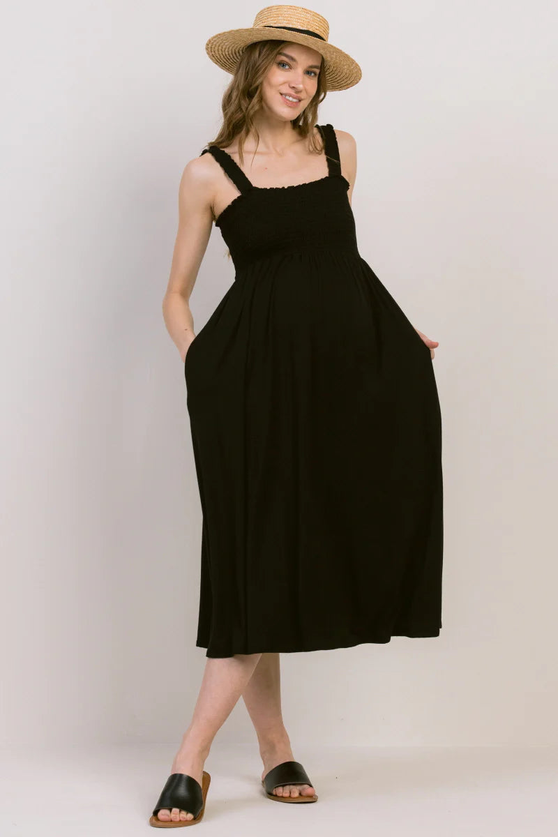 Ruched Top Midi Dress - Yo Mama Maternity