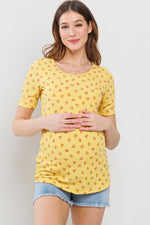 Floral Ribbed Double Layer Tee