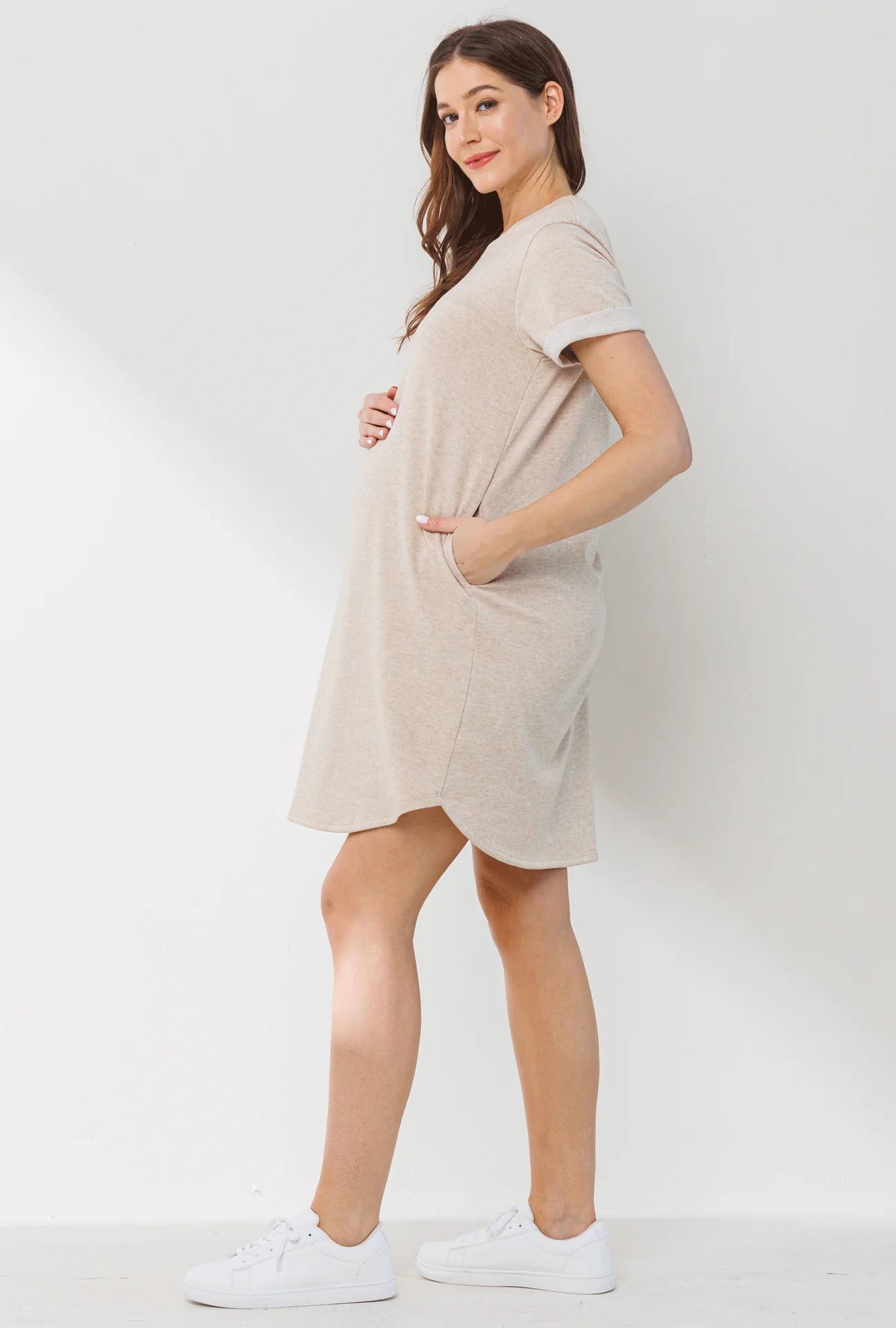 Crew Neck T-Shirt Dress - Yo Mama Maternity