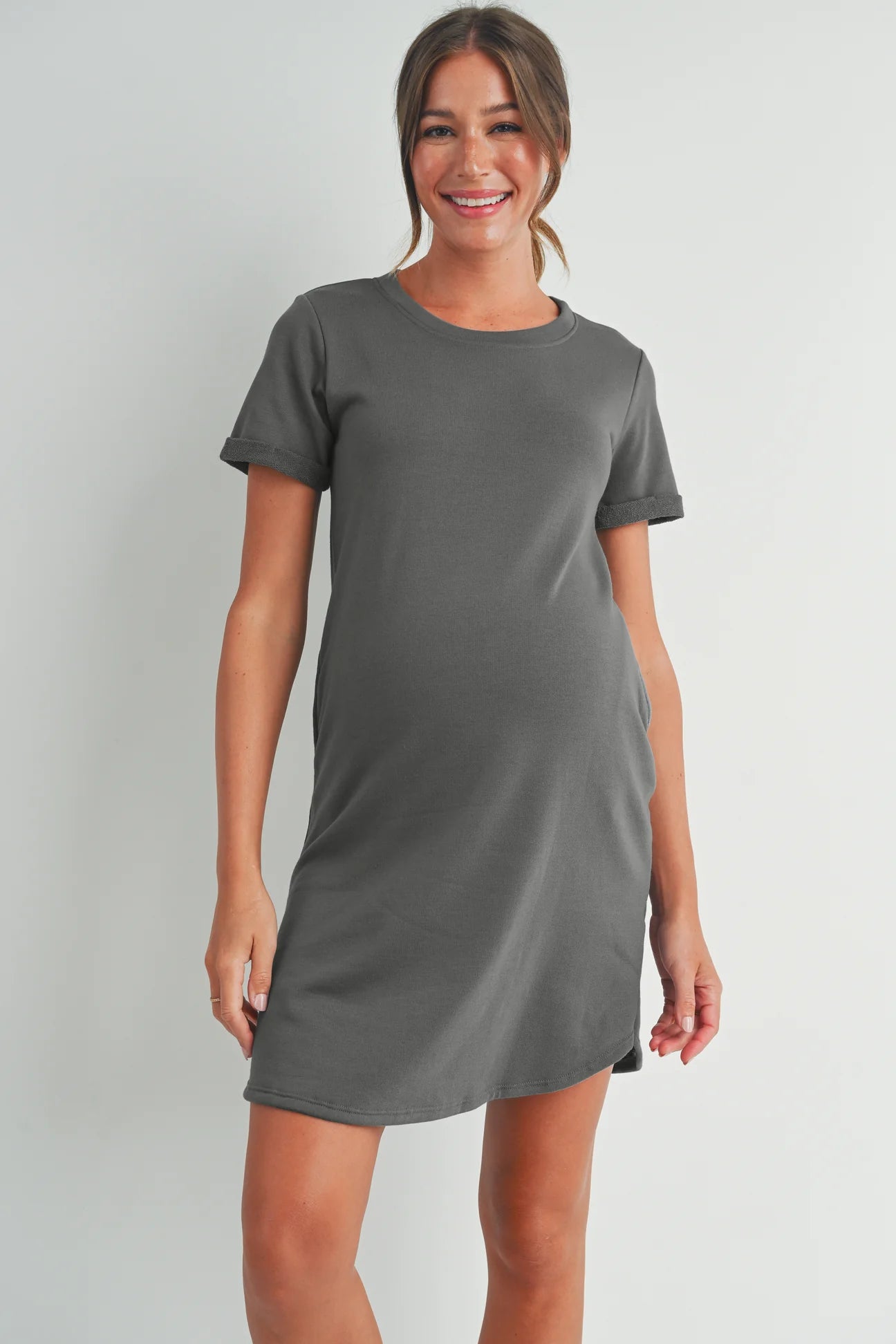 Crew Neck T-Shirt Dress - Yo Mama Maternity