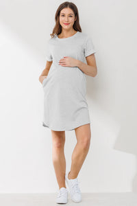 Crew Neck T-Shirt Dress - Yo Mama Maternity
