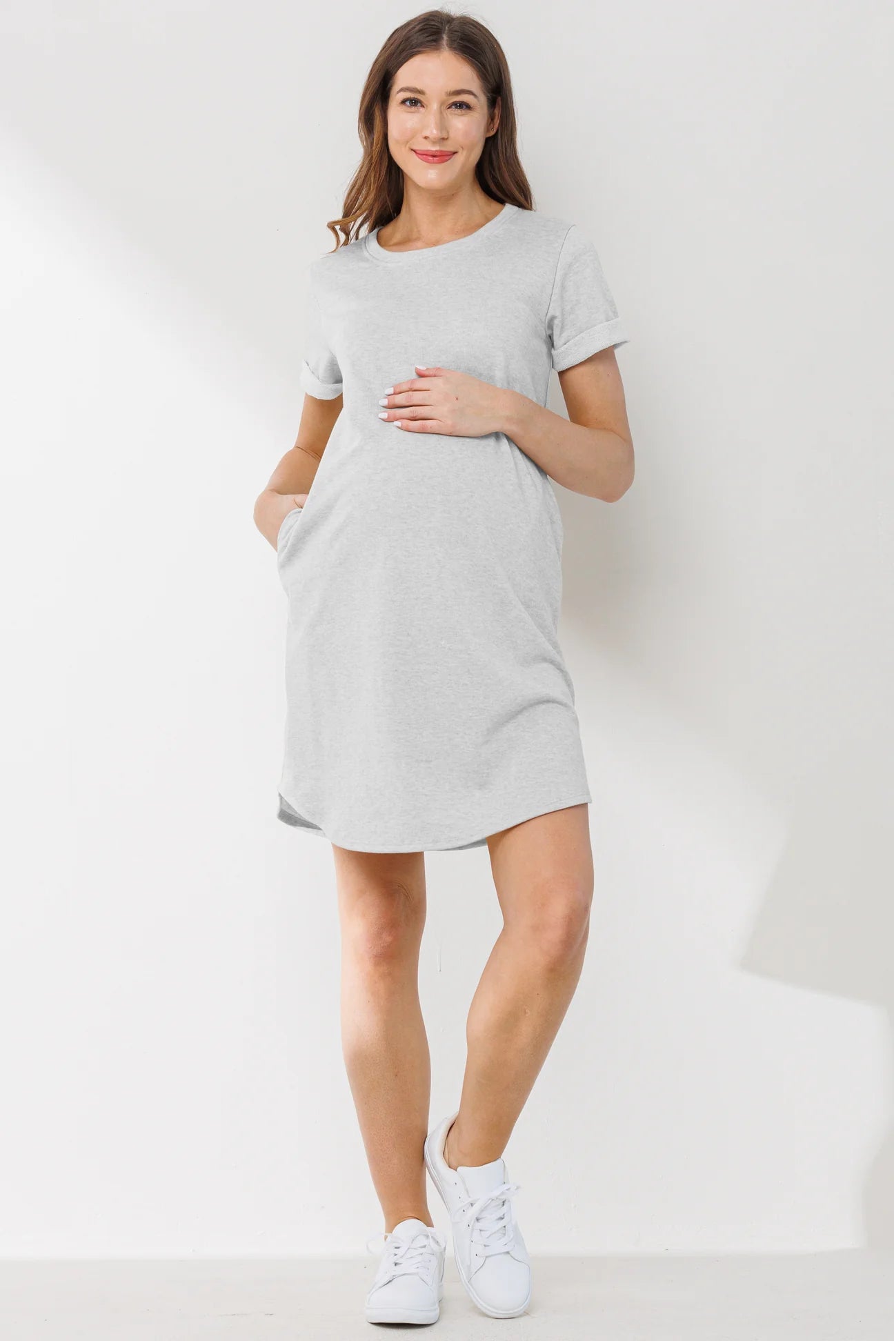 Crew Neck T-Shirt Dress - Yo Mama Maternity