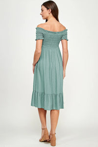 Dawson Smocked Midi Dress - Yo Mama Maternity