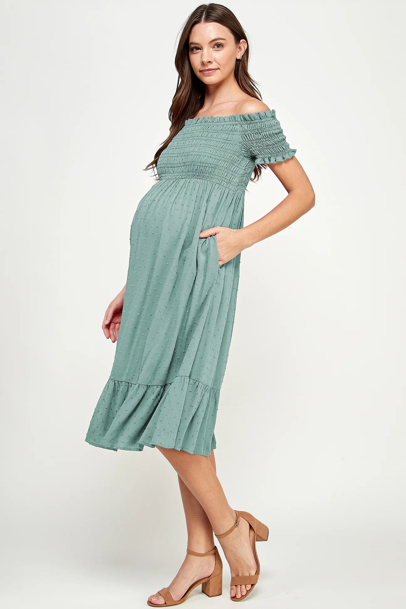 Dawson Smocked Midi Dress - Yo Mama Maternity