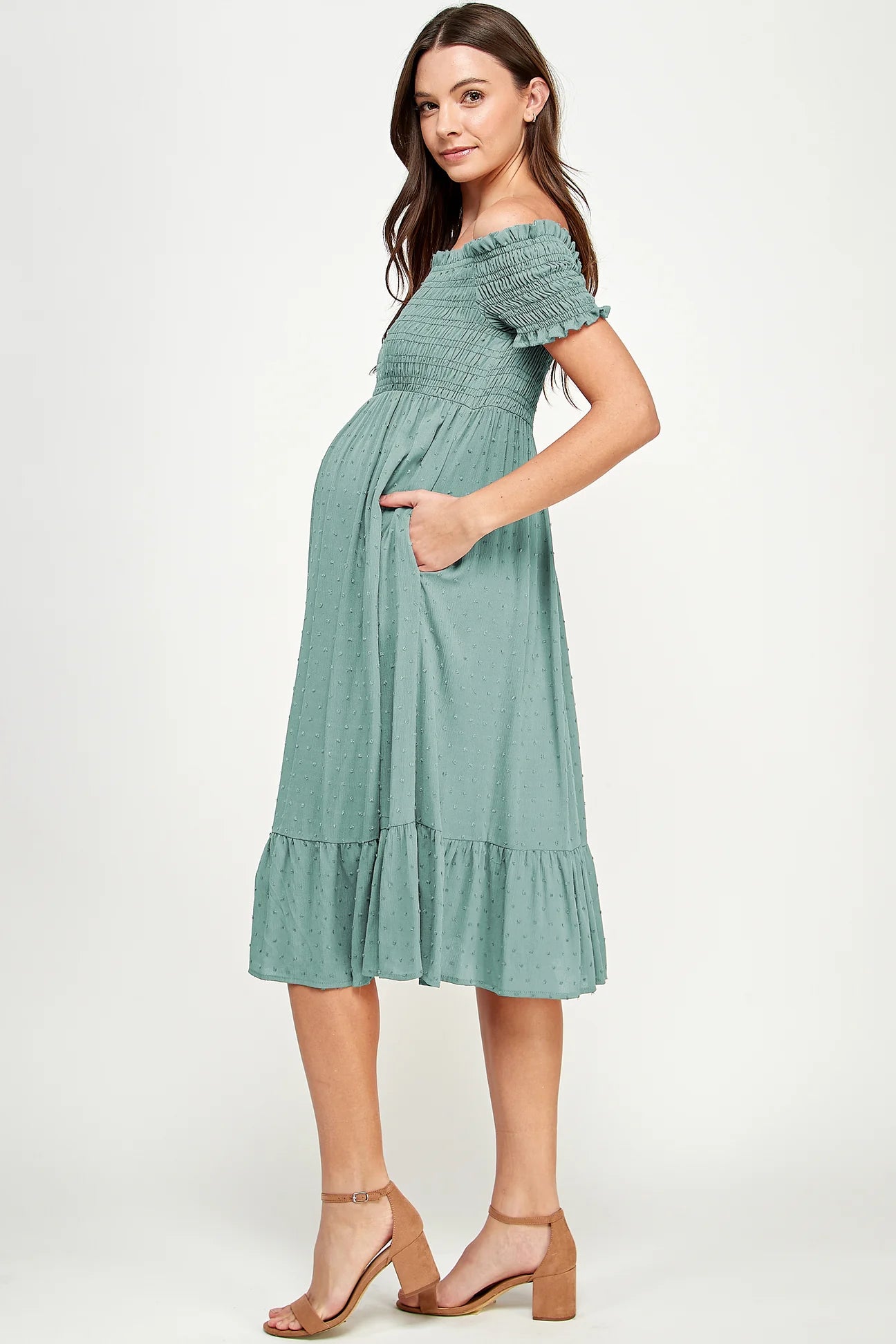Dawson Smocked Midi Dress - Yo Mama Maternity