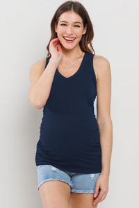Vneck Tank W/ Ruching - Yo Mama Maternity