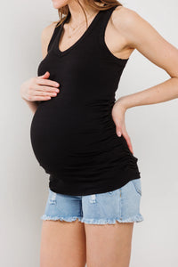 Vneck Tank W/ Ruching - Yo Mama Maternity