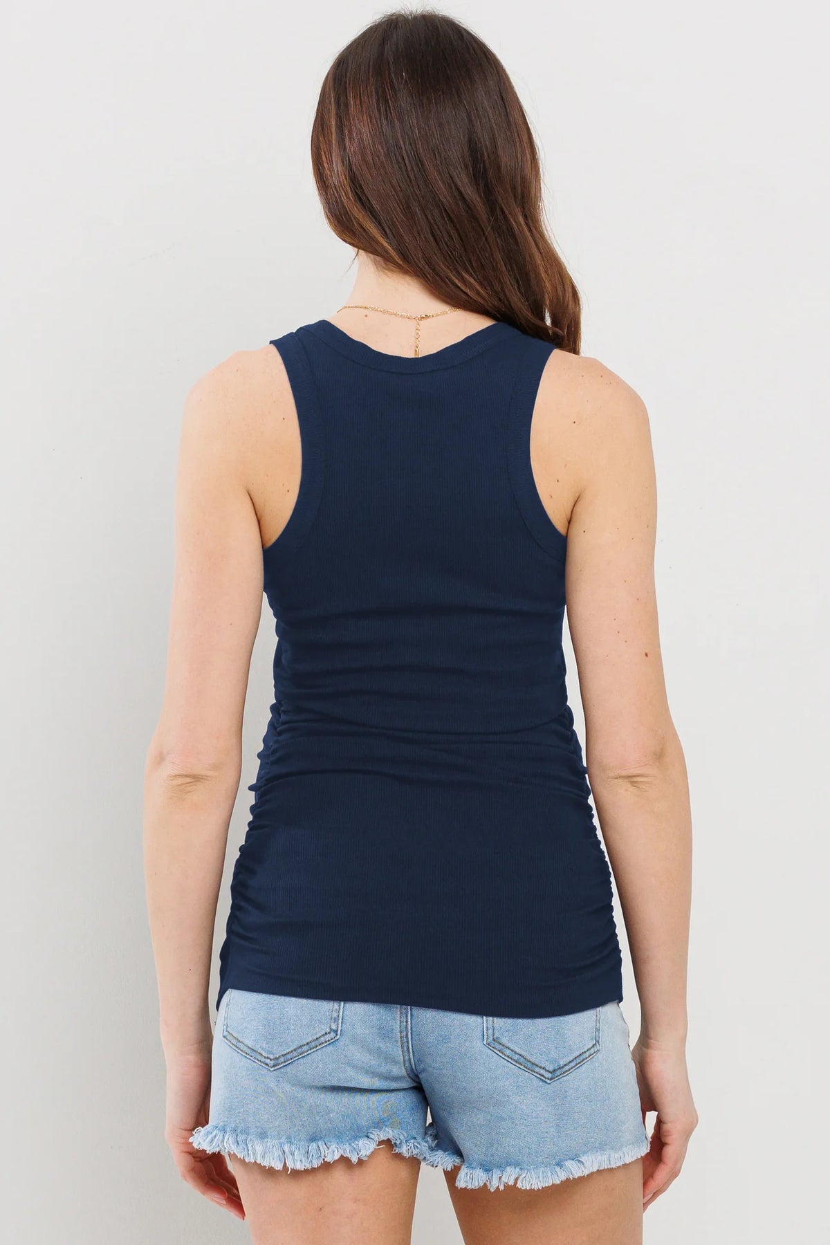 Vneck Tank W/ Ruching - Yo Mama Maternity