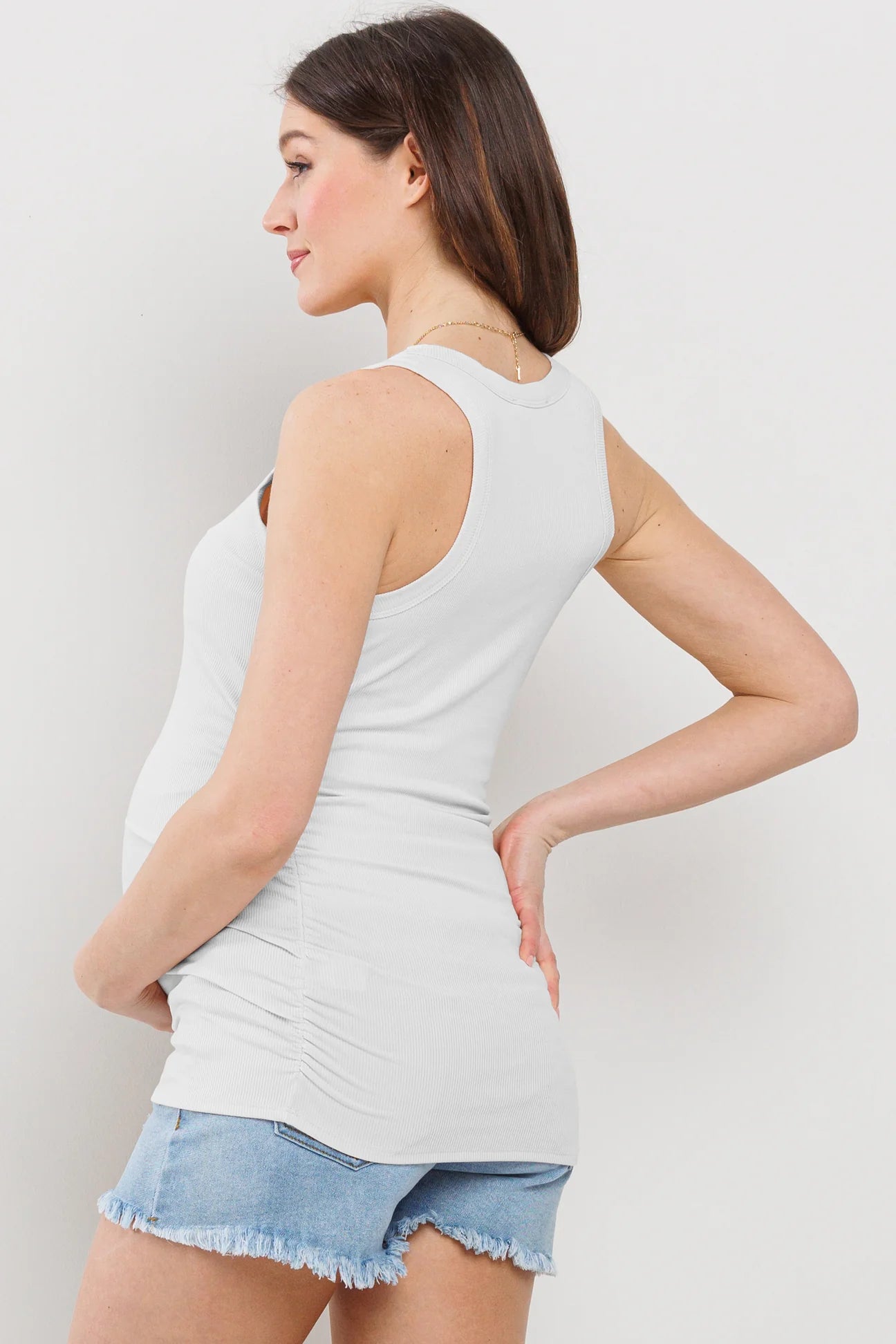 Dori Vneck Tank W/ Ruching