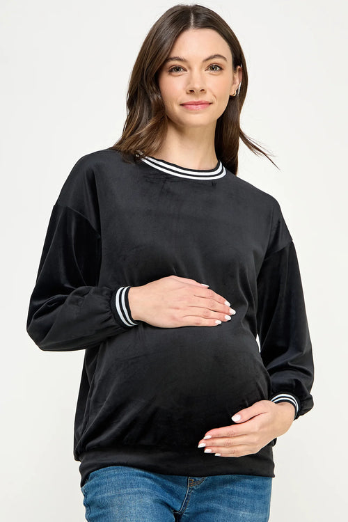 Maternity twist-bottom sweatshirt