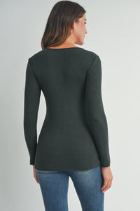 Ribbed Cross Front Tee - Yo Mama Maternity