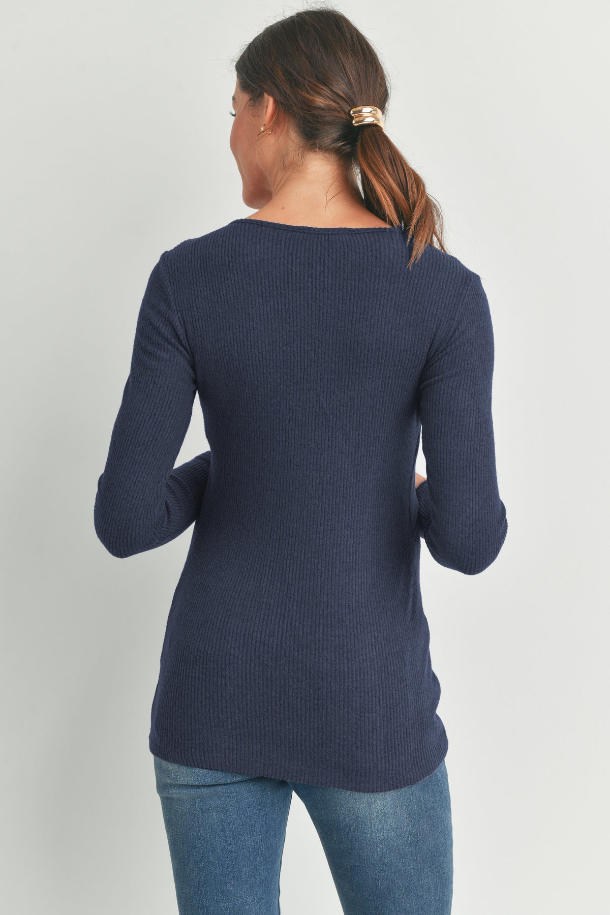 Ribbed Cross Front Tee - Yo Mama Maternity