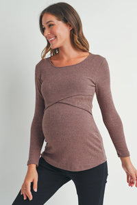 Ribbed Cross Front Tee - Yo Mama Maternity