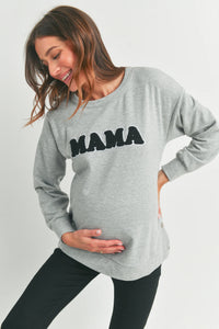 Mama Crewneck Sweatshirt W/ Snaps - Yo Mama Maternity