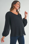 VNeck Textured Sheer Blouse