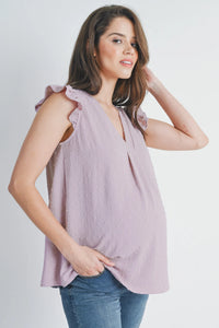 Bree Swiss Dot Cap Sleeve VNeck Top - Yo Mama Maternity