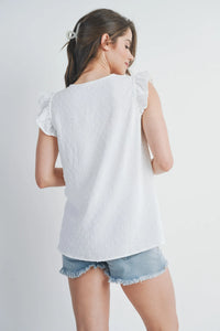 Bree Swiss Dot Cap Sleeve VNeck Top - Yo Mama Maternity