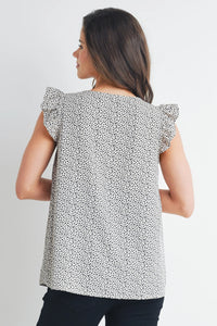 Grace Ruffle Cap Sleeve Blouse - Yo Mama Maternity