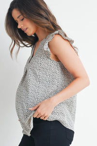 Grace Ruffle Cap Sleeve Blouse - Yo Mama Maternity