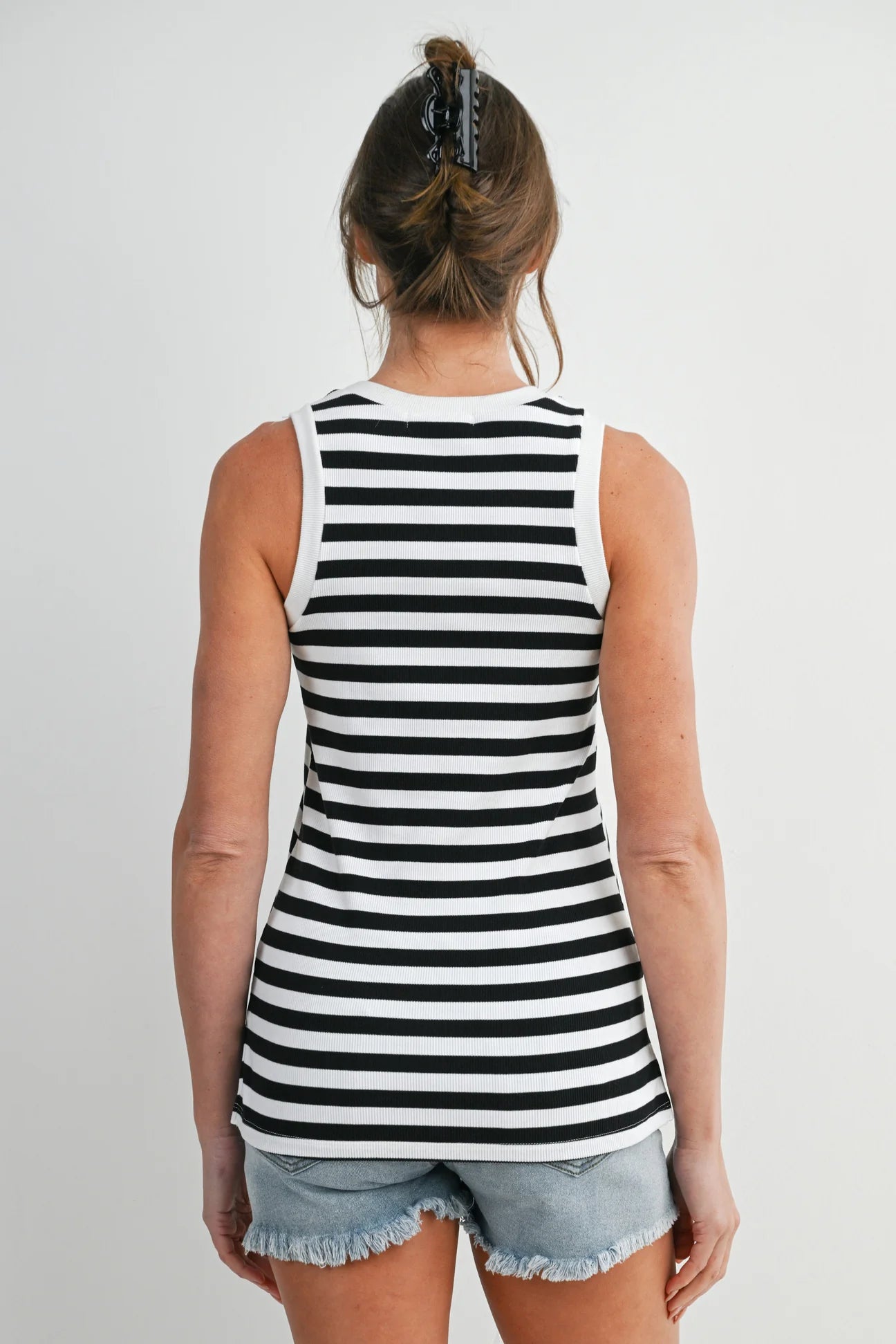 Jade Stripe Round Neck Tank - Yo Mama Maternity
