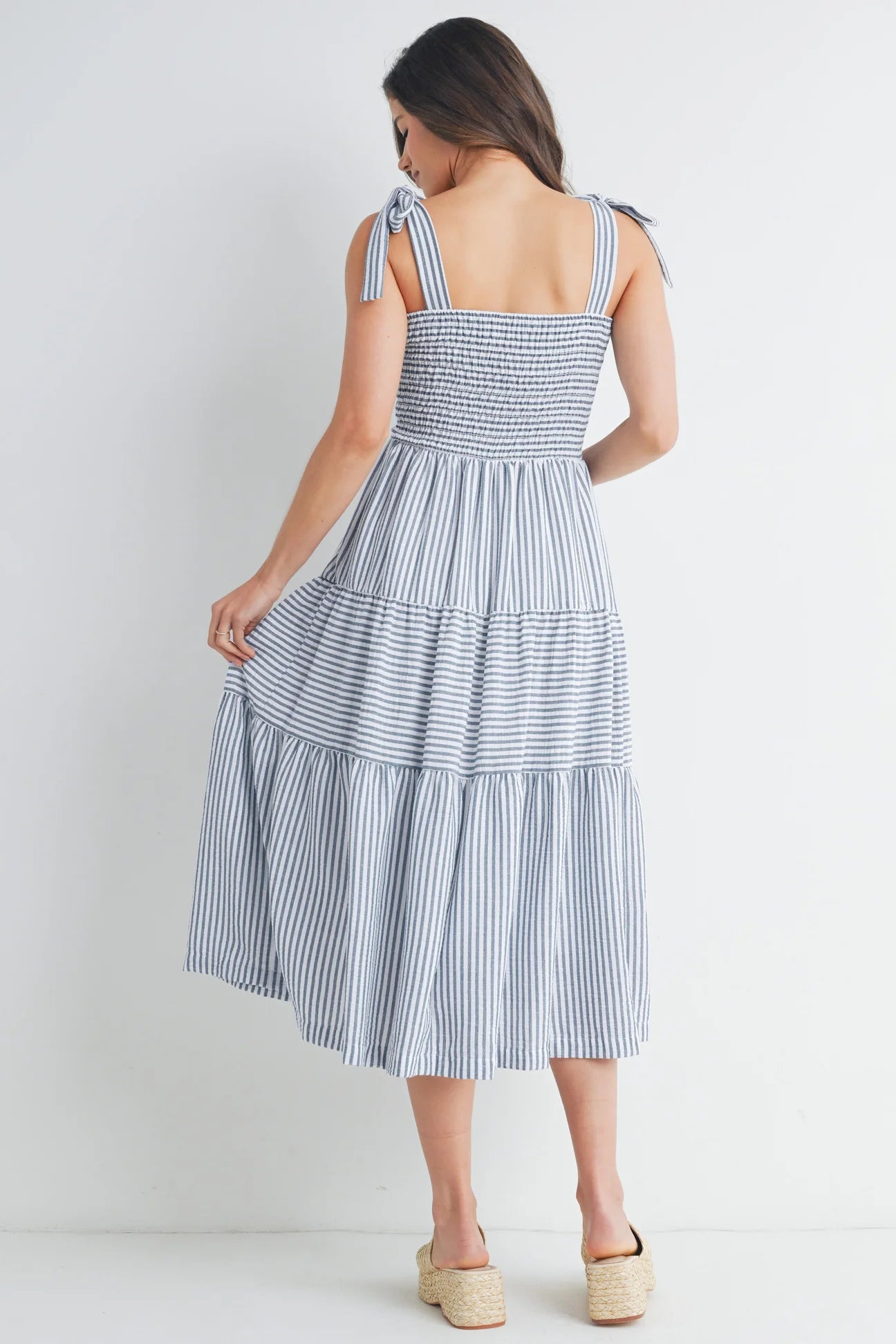 Chelsea Tiered Tie Dress - Yo Mama Maternity