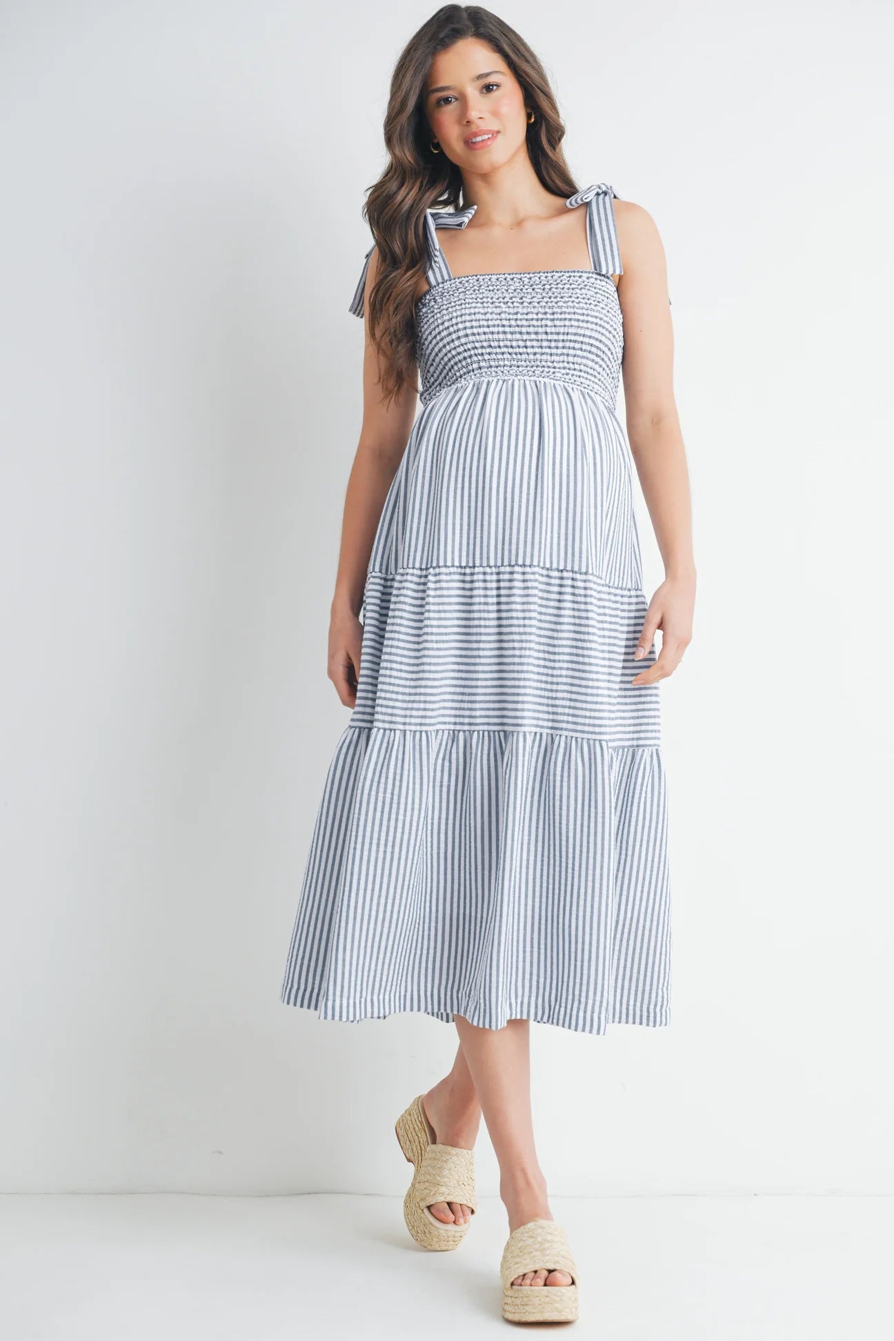 Chelsea Tiered Tie Dress - Yo Mama Maternity
