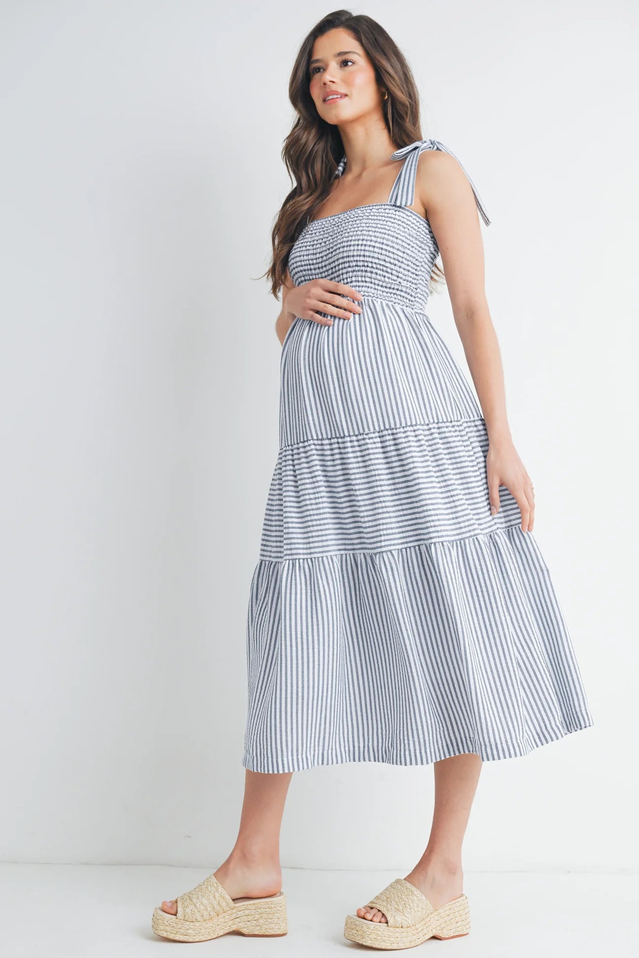 Chelsea Tiered Tie Dress - Yo Mama Maternity