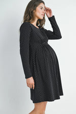 Polka Dot Shirred Waist Dress