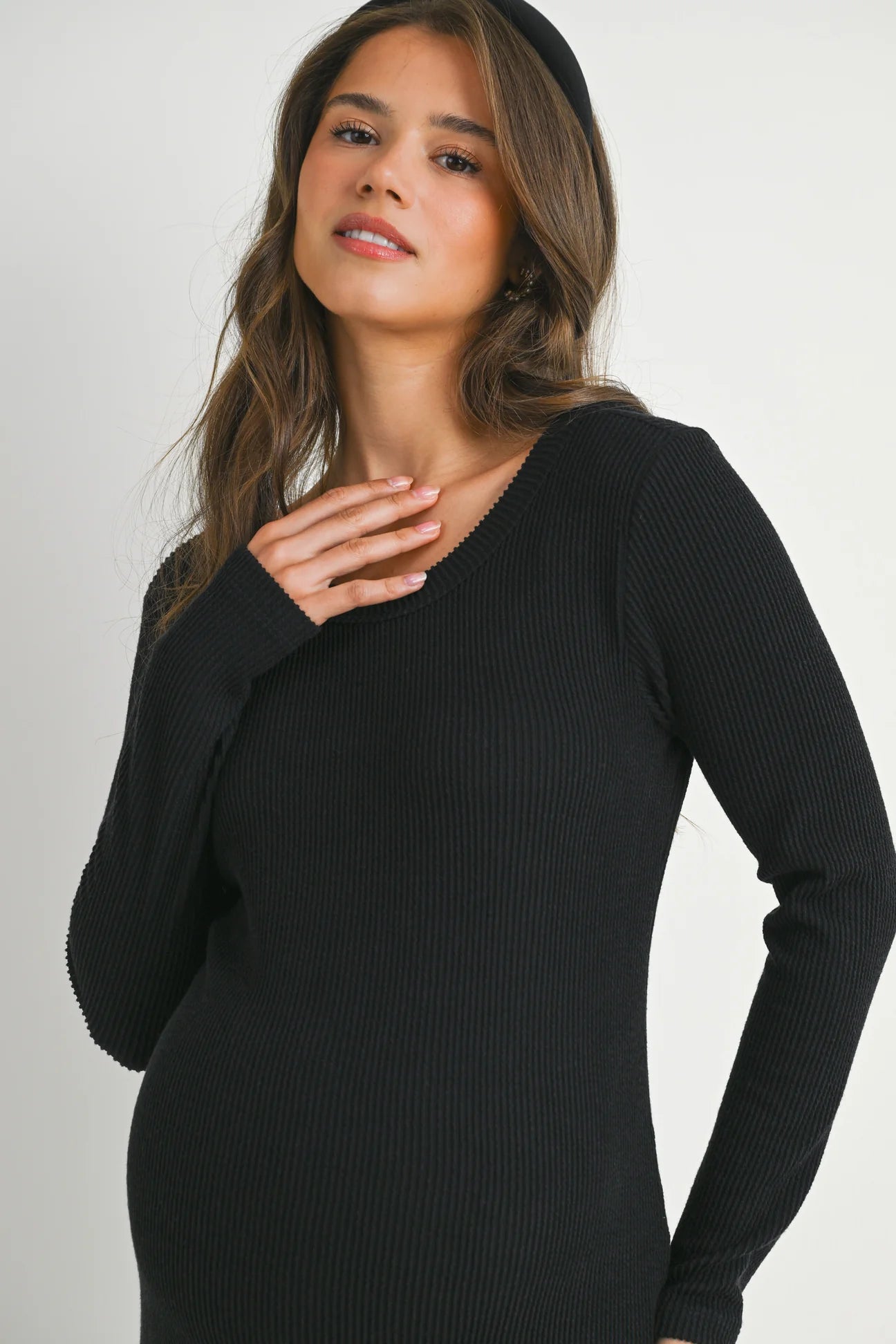 Janey Ribbed LS Dress